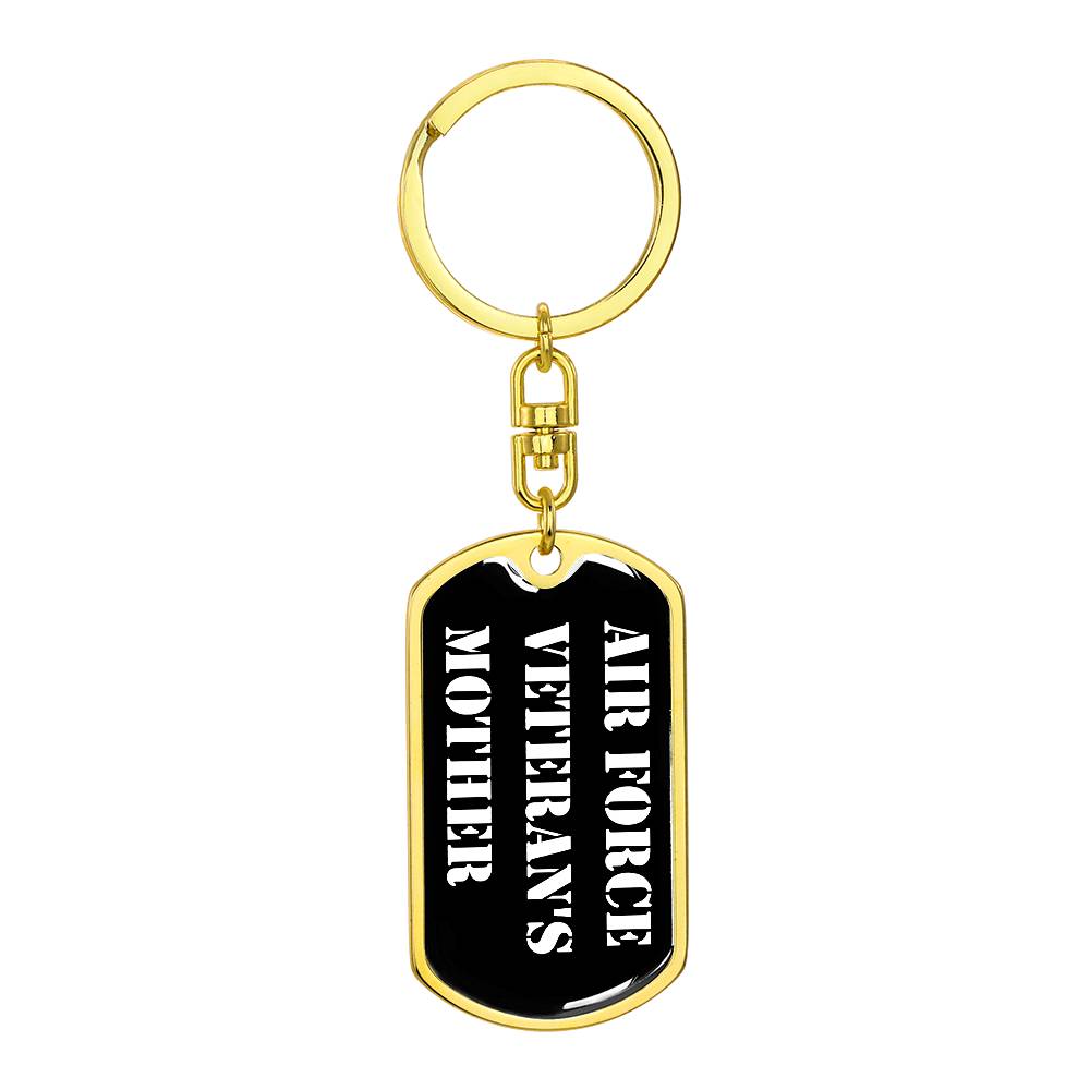 Air Force Veteran's Mother v3 - Luxury Dog Tag Keychain