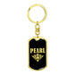Pearl v02a - Luxury Dog Tag Keychain
