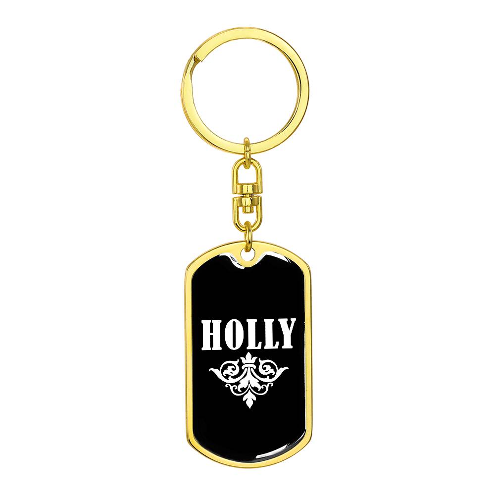Holly v03a - Luxury Dog Tag Keychain