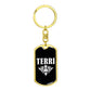 Terri v03a - Luxury Dog Tag Keychain