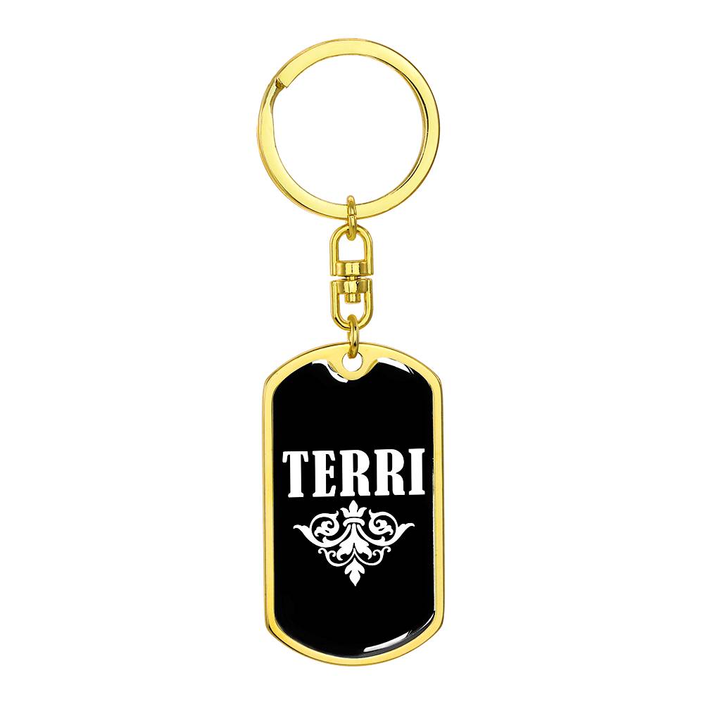 Terri v03a - Luxury Dog Tag Keychain