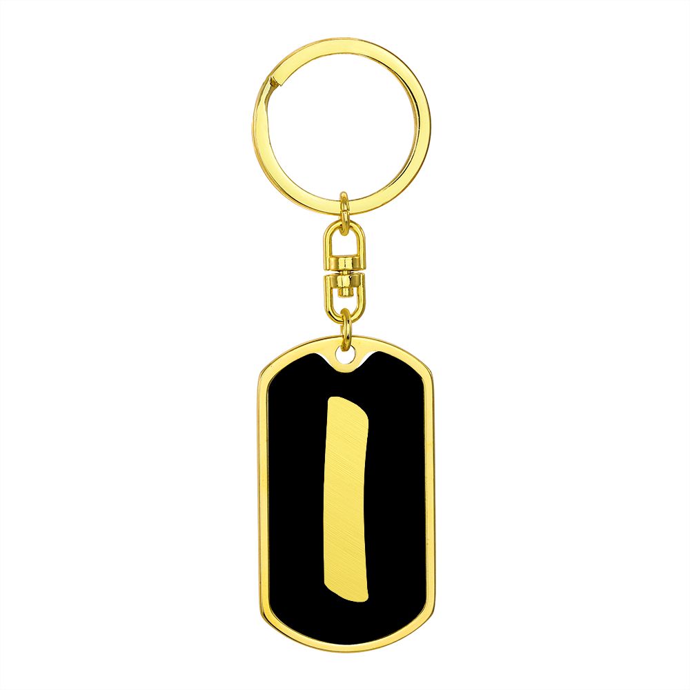Initial I v2b - Luxury Dog Tag Keychain