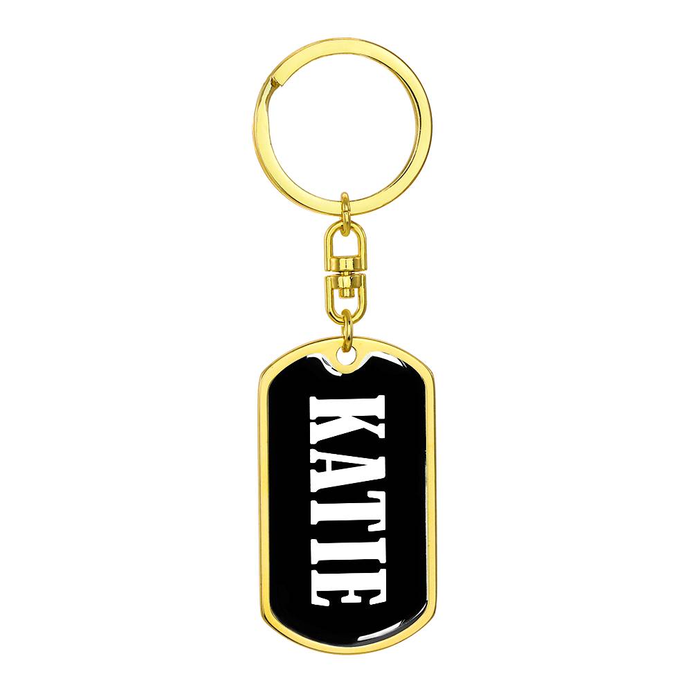 Katie v01w - Luxury Dog Tag Keychain