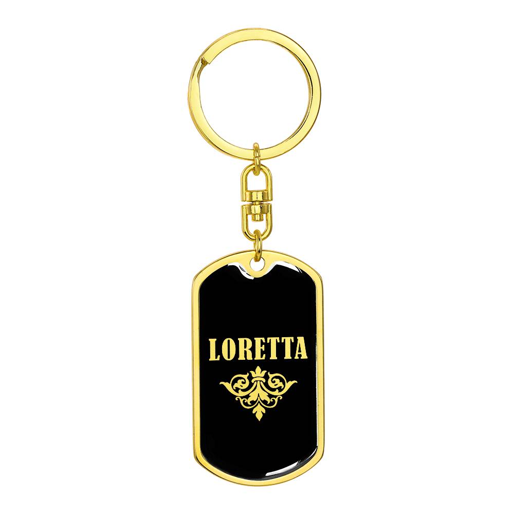 Loretta v02a - Luxury Dog Tag Keychain
