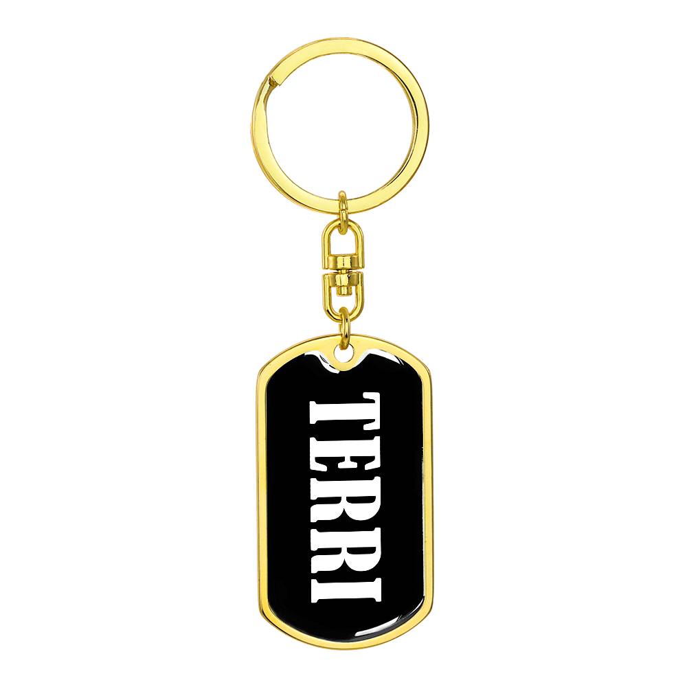 Terri v01w - Luxury Dog Tag Keychain