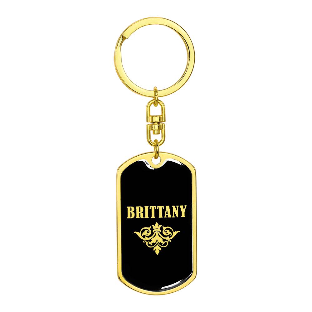 Brittany v02a - Luxury Dog Tag Keychain