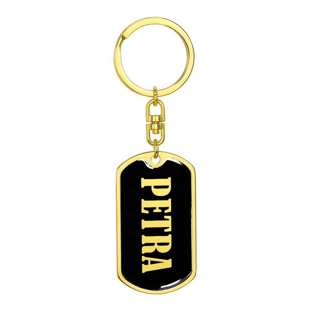 Petra v02 - Luxury Dog Tag Keychain