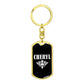 Cheryl v03a - Luxury Dog Tag Keychain