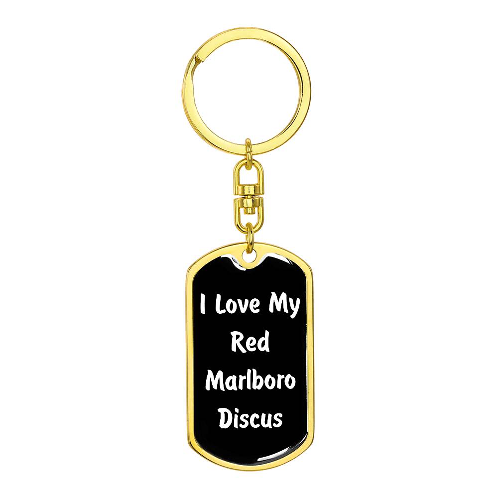 Love My Red Marlboro Discus v3 - Luxury Dog Tag Keychain