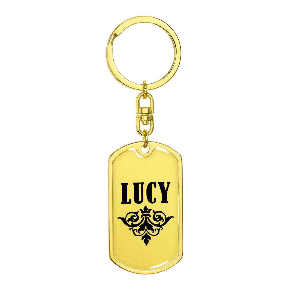 Lucy v01a - Luxury Dog Tag Keychain