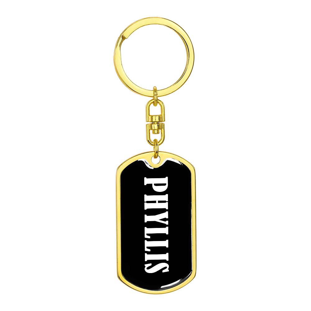 Phyllis v01w - Luxury Dog Tag Keychain