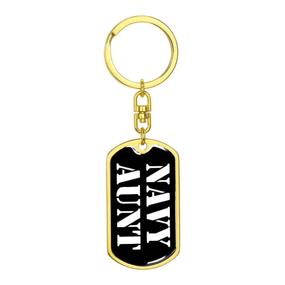 Navy Aunt v3 - Luxury Dog Tag Keychain
