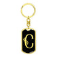Initial C v001-12 - Luxury Dog Tag Keychain