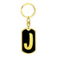 Initial J v2b - Luxury Dog Tag Keychain