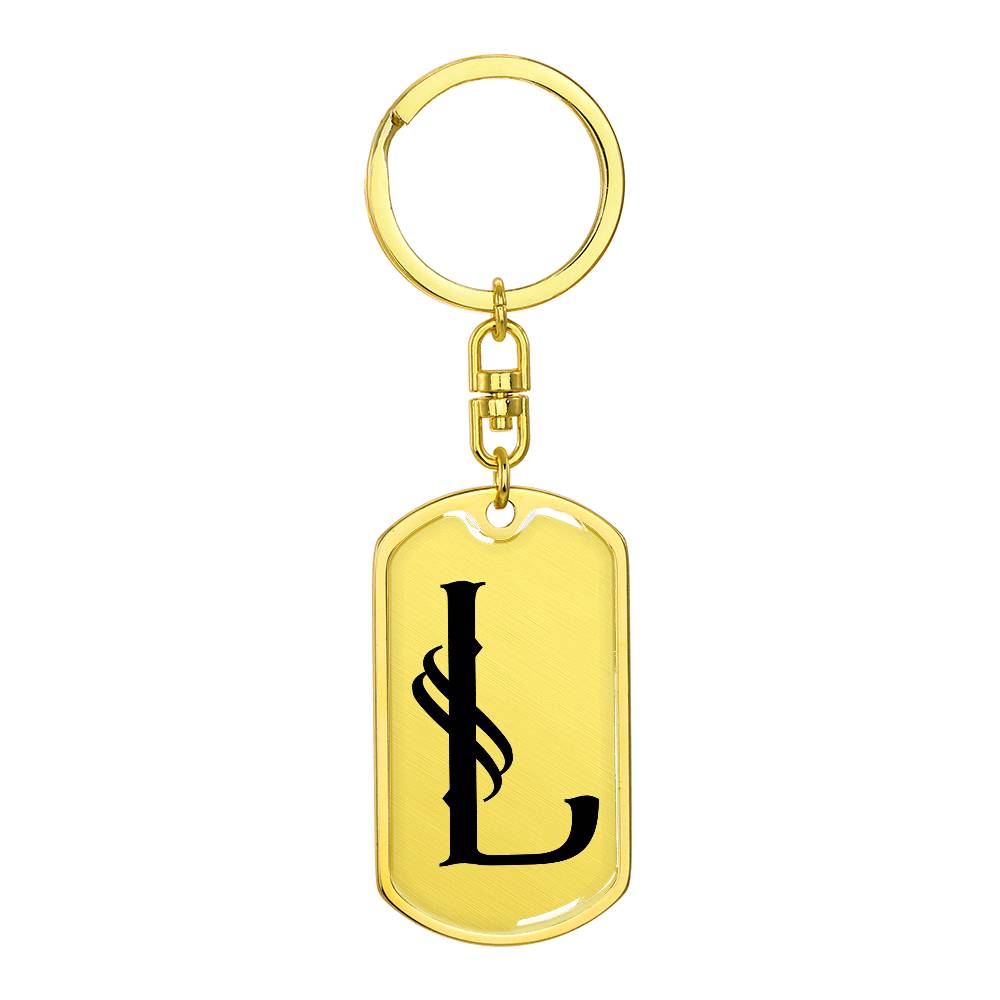 Initial L v001-11 - Luxury Dog Tag Keychain