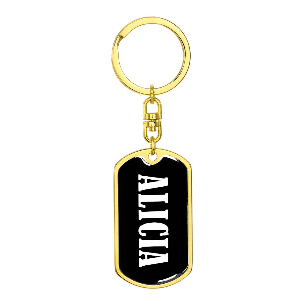 Alicia v01w - Luxury Dog Tag Keychain