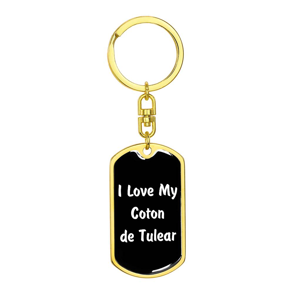 Love My Coton de Tulear v6 - Luxury Dog Tag Keychain