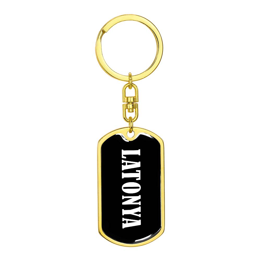 Latonya v03 - Luxury Dog Tag Keychain