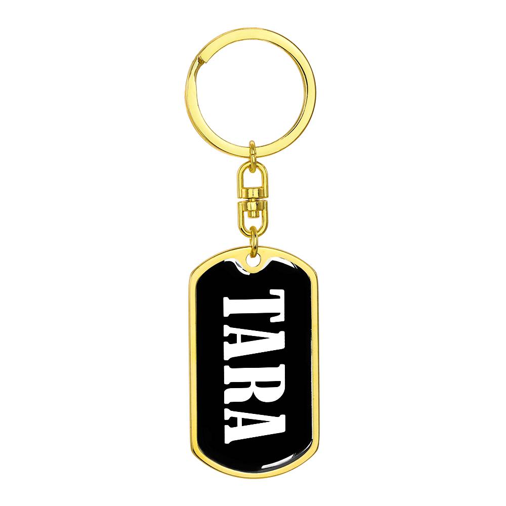 Tara v01w - Luxury Dog Tag Keychain