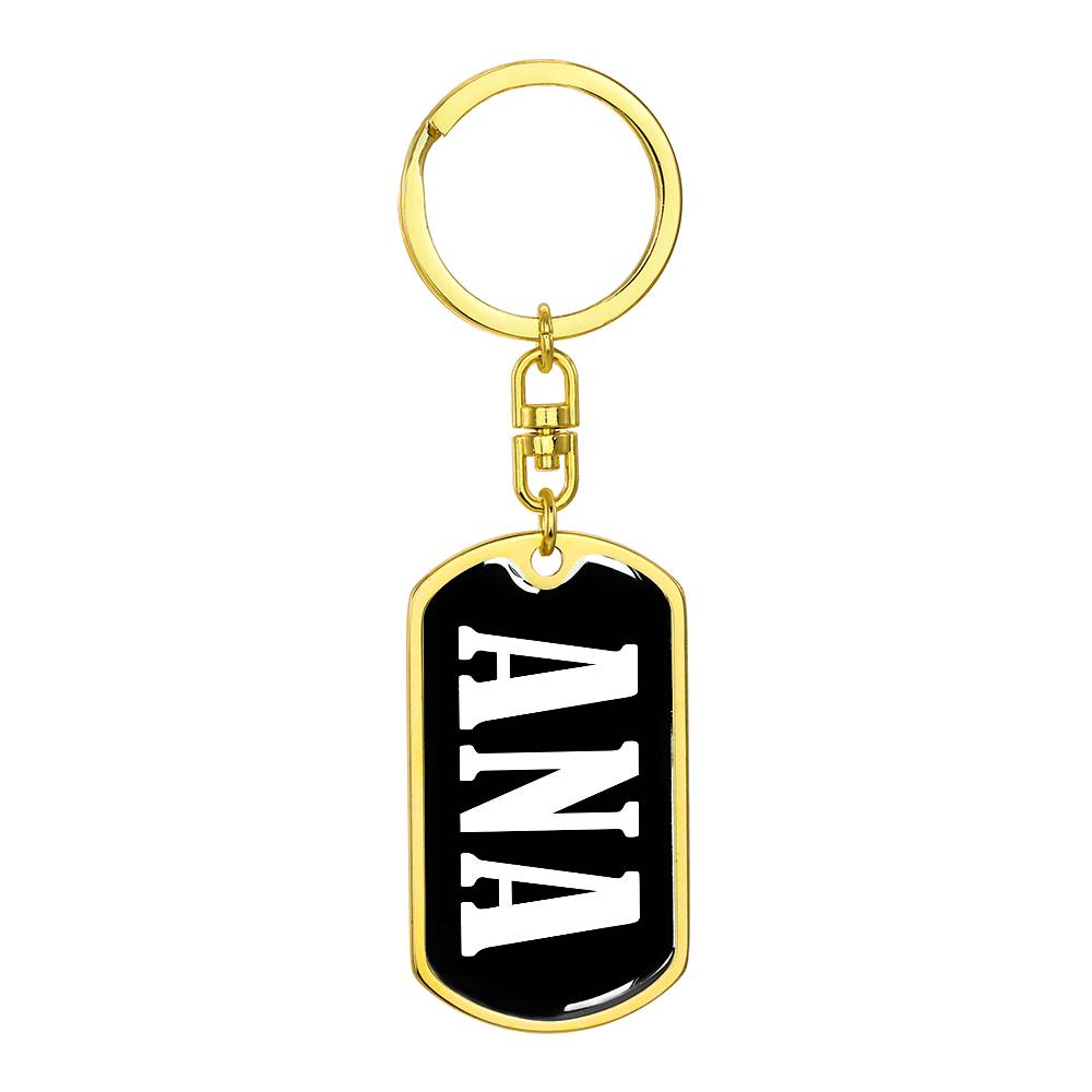 Ana v01w - Luxury Dog Tag Keychain