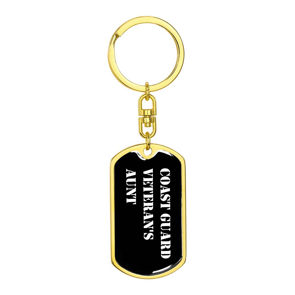 Coast Guard Veteran's Aunt v3 - Luxury Dog Tag Keychain