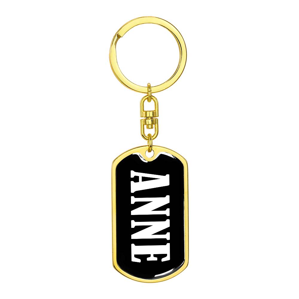 Anne v01w - Luxury Dog Tag Keychain
