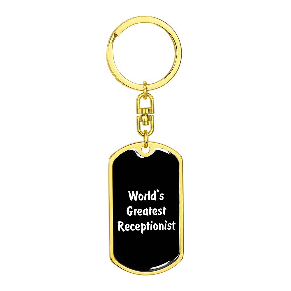 World's Greatest Receptionist v3 - Luxury Dog Tag Keychain