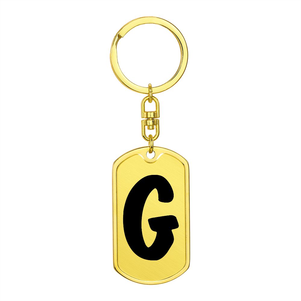 Initial G v1b - Luxury Dog Tag Keychain