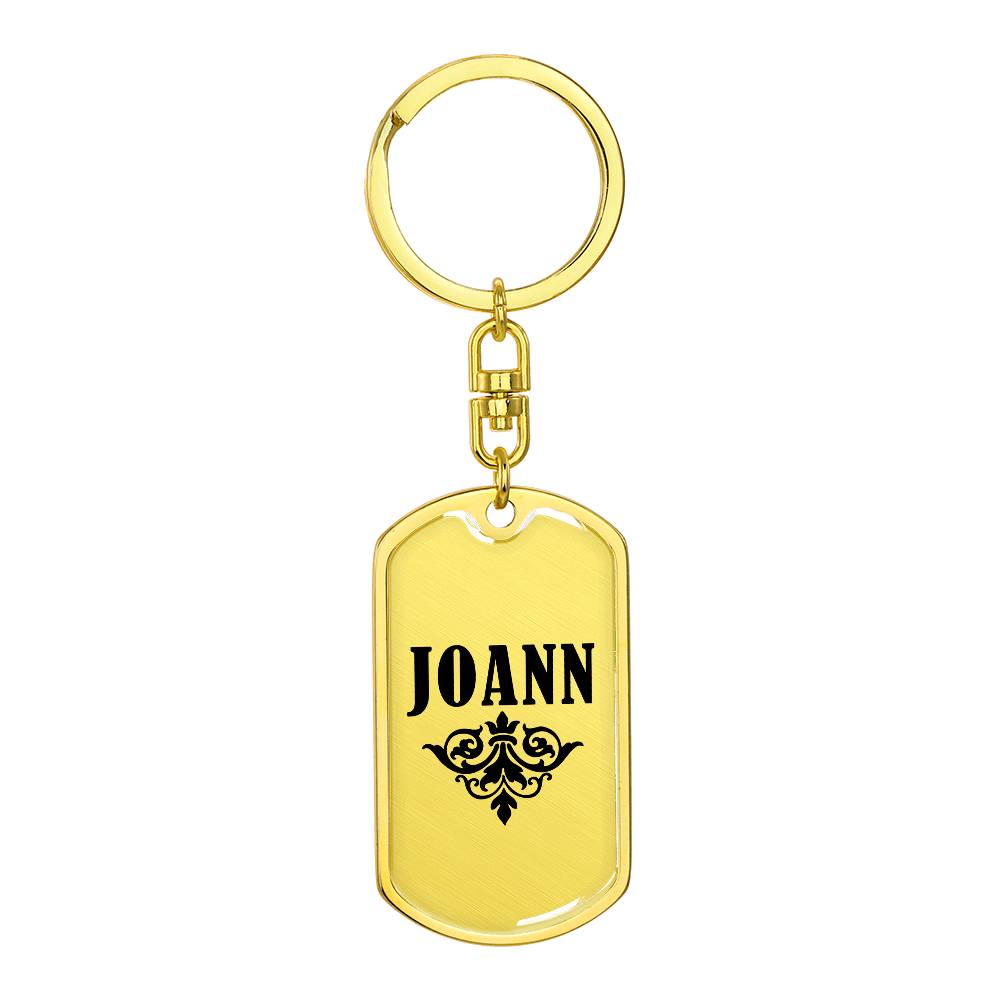 Joann v01a - Luxury Dog Tag Keychain