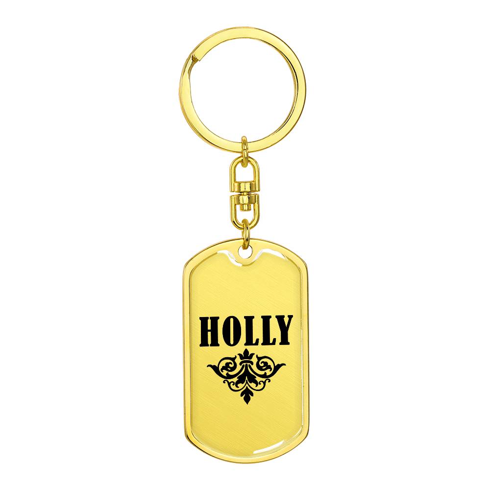 Holly v01a - Luxury Dog Tag Keychain