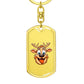 Funny Reindeer Face 07 - Luxury Dog Tag Keychain