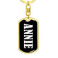 Annie v01w - Luxury Dog Tag Keychain