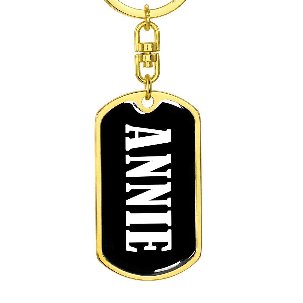 Annie v01w - Luxury Dog Tag Keychain