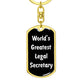 World's Greatest Legal Secretary v3 - Luxury Dog Tag Keychain