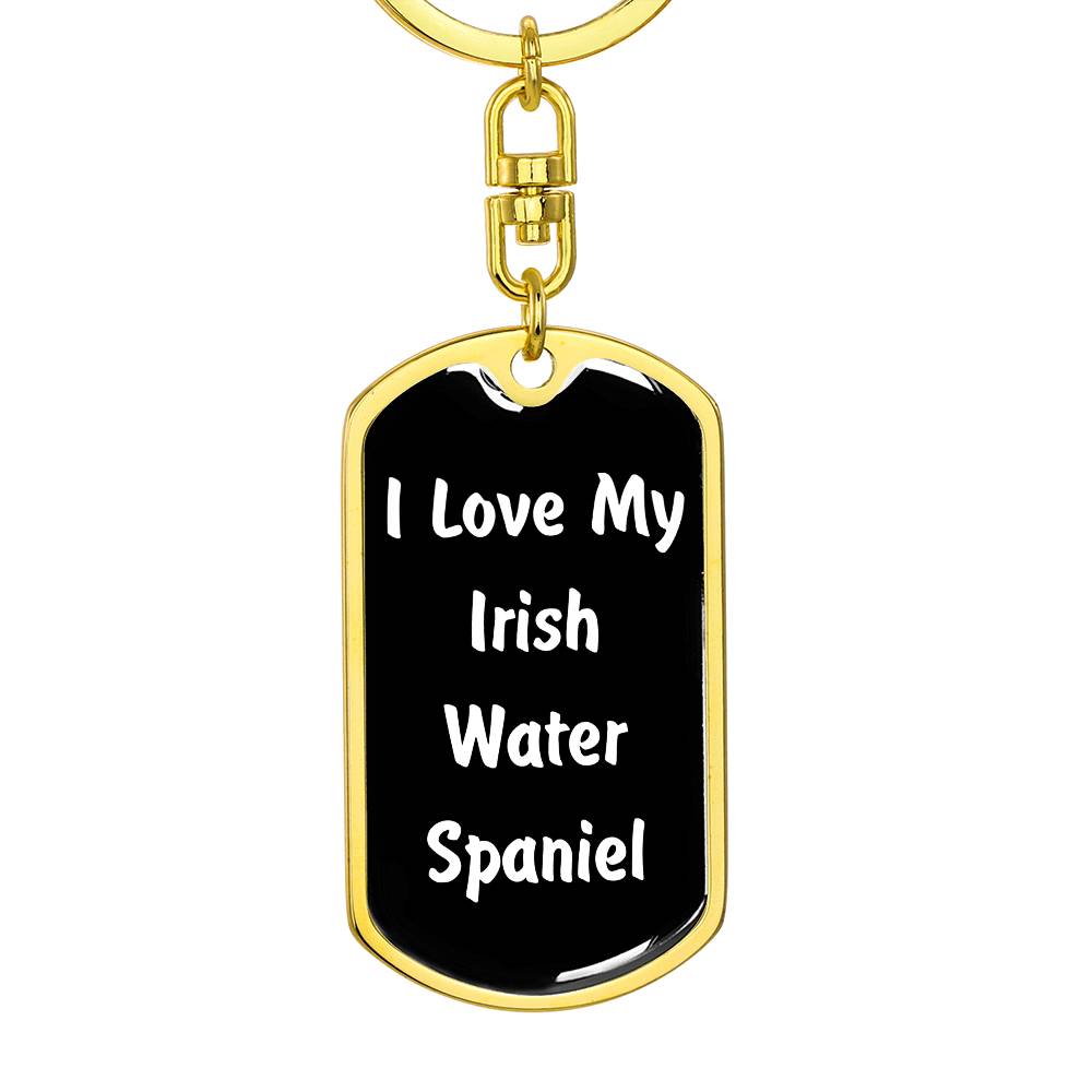Love My Irish Water Spaniel v6 - Luxury Dog Tag Keychain