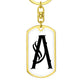 Initial A v001-14 - Luxury Dog Tag Keychain