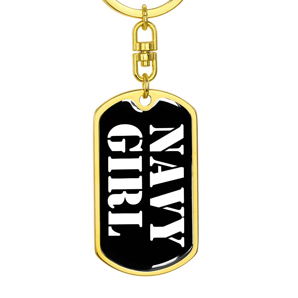 Navy Girl v3 - Luxury Dog Tag Keychain