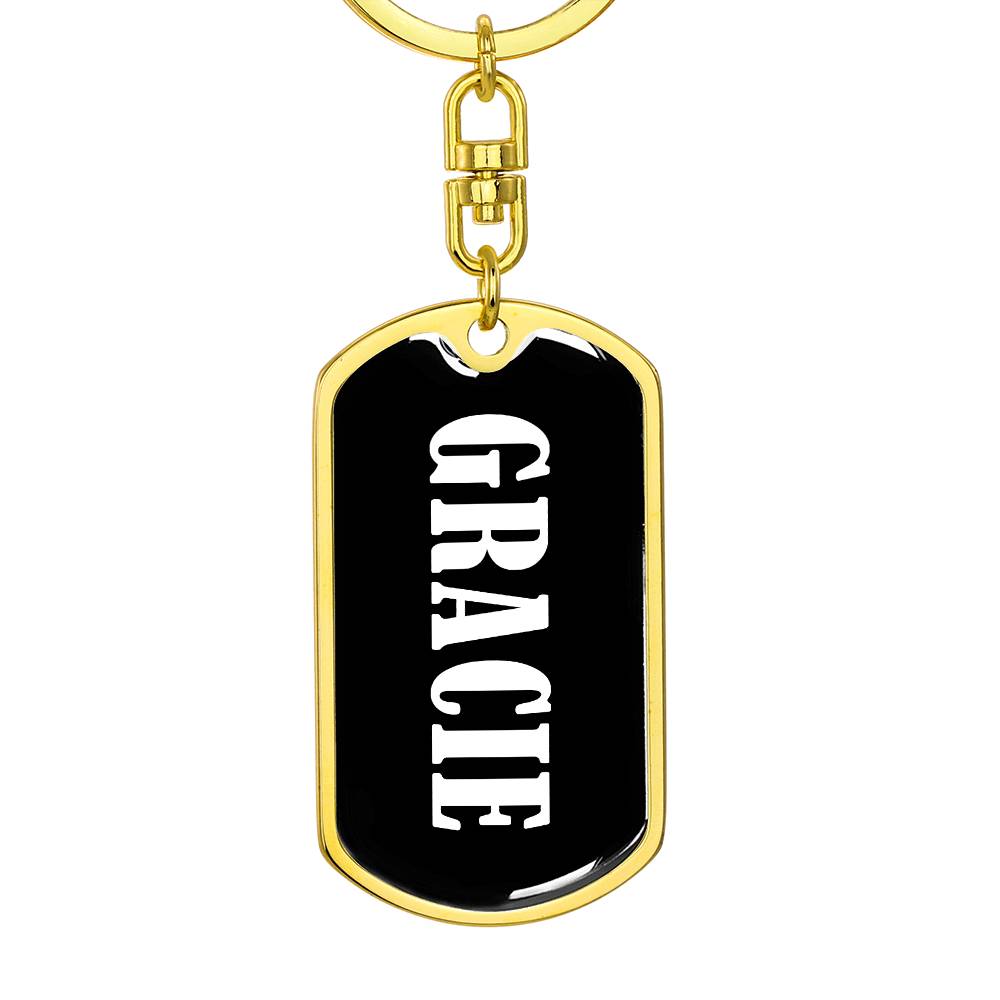 Gracie v03 - Luxury Dog Tag Keychain