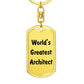 World's Greatest Architect - Luxury Dog Tag Keychain