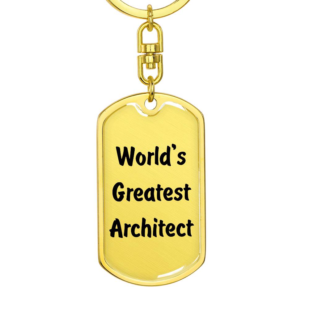 World's Greatest Architect - Luxury Dog Tag Keychain