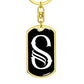 Initial S v001-13 - Luxury Dog Tag Keychain