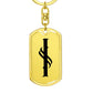 Initial I v001-11 - Luxury Dog Tag Keychain