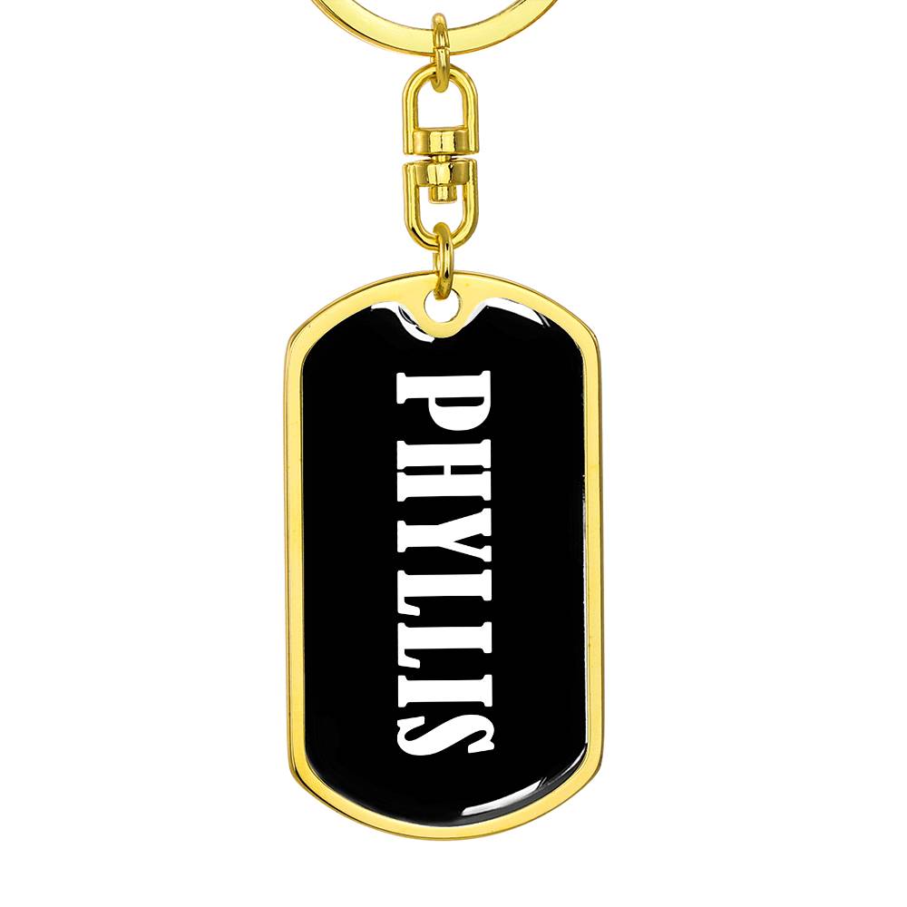Phyllis v01w - Luxury Dog Tag Keychain