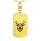Funny Reindeer Face 16 - Luxury Dog Tag Keychain