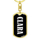Clara v01w - Luxury Dog Tag Keychain