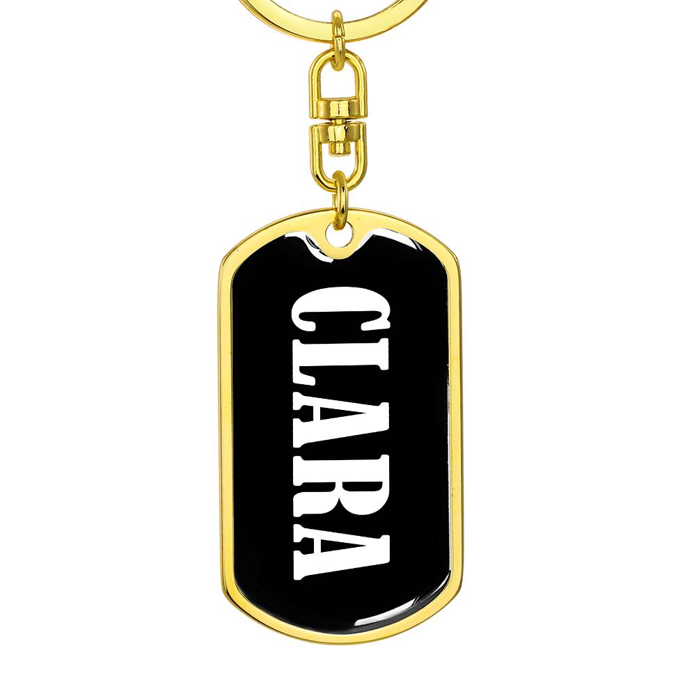 Clara v01w - Luxury Dog Tag Keychain