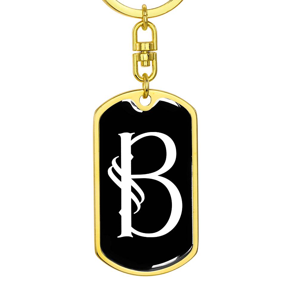 Initial B v001-13 - Luxury Dog Tag Keychain