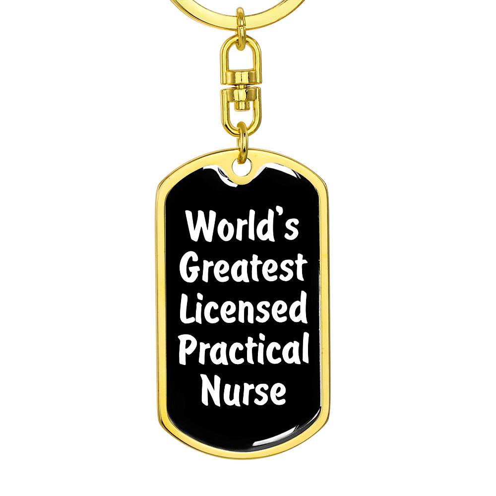 World's Greatest Licensed Practical Nurse v3 - Luxury Dog Tag Keychain