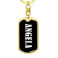 Angela v01w - Luxury Dog Tag Keychain
