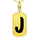 Initial J v1b - Luxury Dog Tag Keychain
